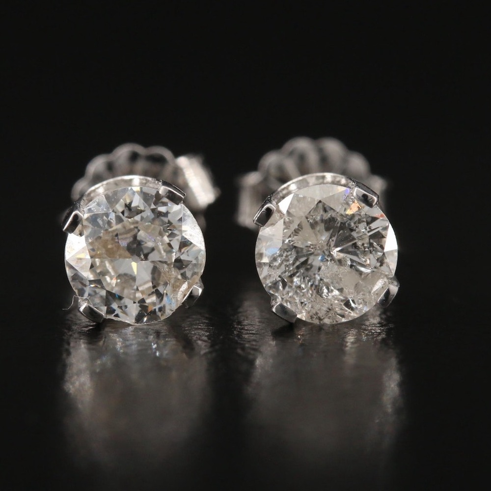 14K Gold 1.21 CTW Diamond Stud Earrings